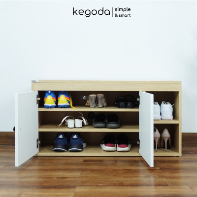Tủ Giày Nhiều Ngăn Có Ghế Ngồi Dài 100cm, Để Giày Dép Cỡ Lớn Thương Hiệu KEGODA KGD70