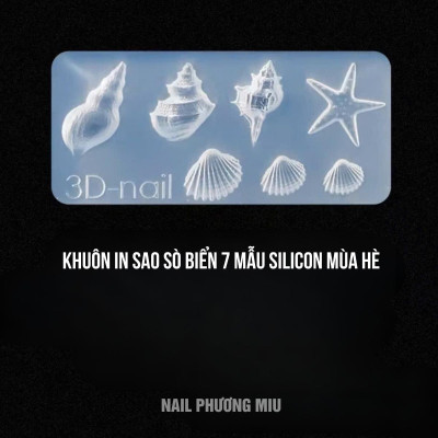 Khuôn in 3D Silicon Tạo Hình Sao Sò Ốc Biển 7 Mẫu To Nhỏ Làm Nail Mùa Hè Siêu Xinh, Thiết Kế Đáng Yêu Trang Trí Móng Nghệ Thuật