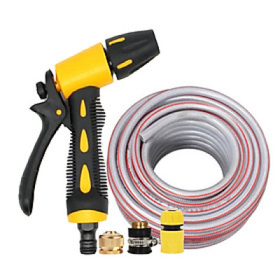 Bộ dây vòi xịt nước rửa xe,tưới cây,loại 7m,10m 206319 cút sập,nối đen