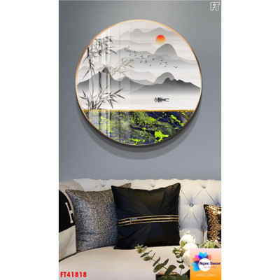 Tranh tròn tranh pha lê,tráng gương phủ bóng decor phòng