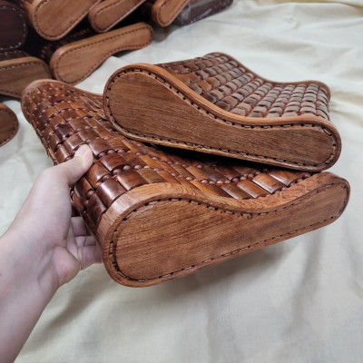 Gối Công Thái Học , Gối Hạt Gỗ Hương - Kích Thước 36cmx24cmx8cm/4cm ( video, hình thật )