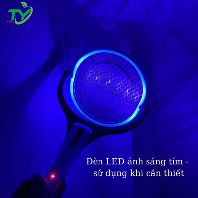 Vợt Muỗi Xoay KAMOT Chính Hãng, Vợt Diệt Muỗi Thông Minh xoay 90 độ 2 In 1 Kiêm Đèn Bắt Muỗi Tự Động Ban Đêm