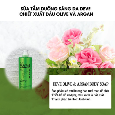 Sữa Tắm Dưỡng Sáng Mịn Da Sạch Sâu Deve Olive & Argan Body Soap (130 G)