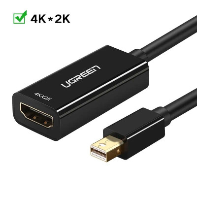 Ugreen UG40360MD112TK 25CM màu Đen Cáp chuyển đổi Mini DP sang HDMI hỗ trợ phân giải 4K x 2K - HÀNG CHÍNH HÃNG