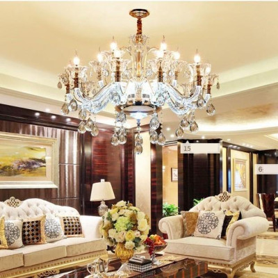 Đèn chùm STYLE 15 tay pha lê cao cấp phát sáng trang trí nội thất độc đáo - kèm bóng Led chuyên dụng (ảnh chụp thật)