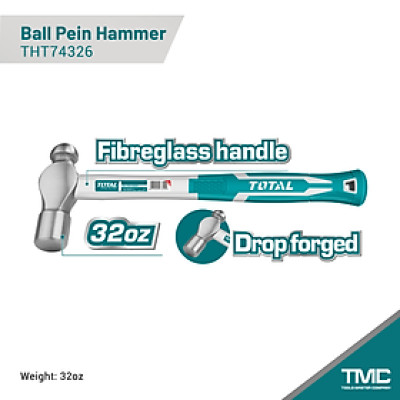 BÚA GÒ 1 ĐẦU TRÒN 1 ĐẦU BẰNG 900G, 450G TOTAL THT74326, THRBPH0166 - HÀNG CHÍNH HÃNG