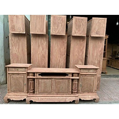 Kệ tivi cột nho gỗ hương đá. Hàng mộc và phun hoàn hiện