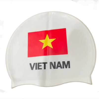 Bộ Kính Bơi VIEW V500S Chống Tia UV Chống Sương Mù Và Nón Bơi In Hoạ Tiết Lá Cờ (Trắng) - Hàng Chính Hãng