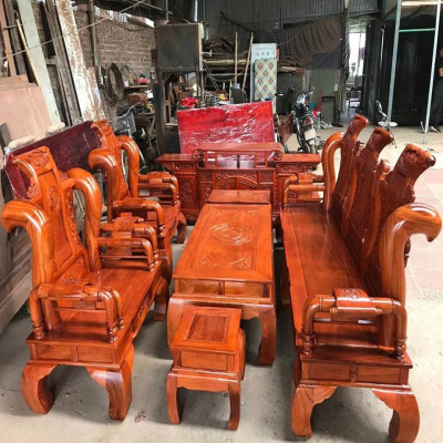 Bàn Ghế Tần Thủy Hoàng Gỗ Gõ Đỏ