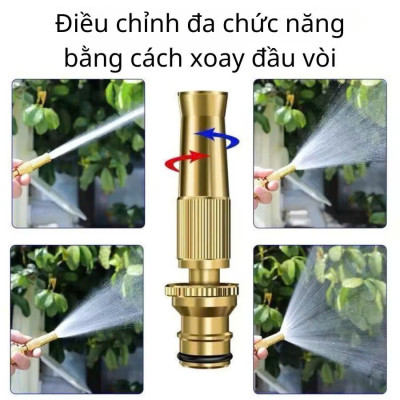 Vòi Tưới Cây, Vòi Xịt Rửa Xe Đa Năng Tăng Áp Lực Nước Cực Mạnh 10m, Lắp Vòi Nước Thông Thường (Đầu Vòi Đồng) - HÀNG CHÍNH HÃNG MINIIN