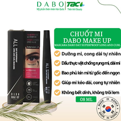 Chuốt Mi DABO SUPERPROOF LONG AND CURL MASCARA CONG - DÀI - DƯỠNG DÀI MI - CHỐNG LEM 8ml