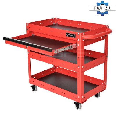 Xe đẩy CSPS 3 ngăn 01 hộc kéo - 71cm màu đỏ
