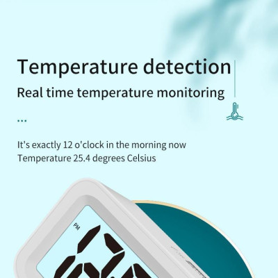 [Hàng chính hãƞg] Đồng Hồ Báo Thức Điện Tử Để Bàn Màn Hình LCD Đa Chức Năng Thời Gian Lịch Báo Thức Nhiệt Độ Decor Decor Phòng Trang trí nhà (tặng kèm pin)
