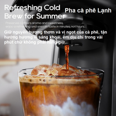 Máy pha cà phê 4 trong 1, Espresso, Viên Nén Nespresso, Nescafe Dolcegusto, Kcup HiBREW H6 - Hàng Chính Hãng