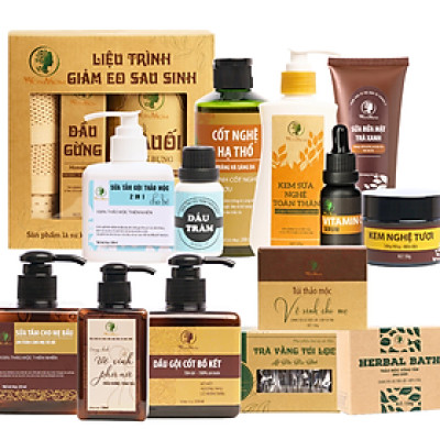 Bộ ở cữ đầy đủ Wonmom ( Tắm gội - dưỡng trắng mặt - body - giảm eo - xông hơi - lợi sữa - bé