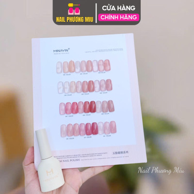 [Chai Lẻ] Sơn Thạch Minayin 12 Màu Tông Hồng Tặng Bảng Màu Cao Cấp Làm Nail, set Sơn Gel Sánh Đặc Mịn Mướt 15ml, Bám Màu Lâu Nữ Sơn Gel Women