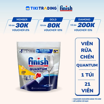 Viên rửa chén bát Finish Quantum túi 21 viên