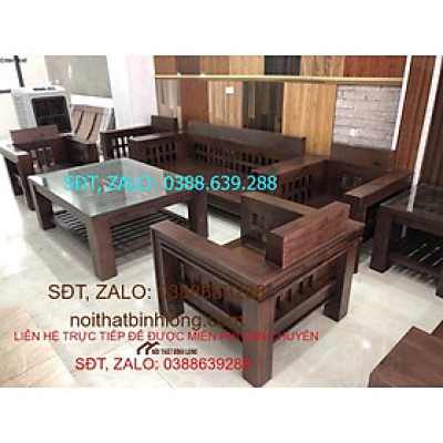 Bộ ghế đối caro gỗ óc chó BG118