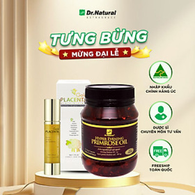 Bộ Sản Phẩm Đẹp Da, Giảm Nám: Hyper Evening Primrose Oil 180 Viên, Serum Vàng Nhau Thai Cừu 50ml