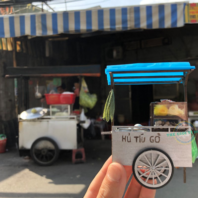 MÔ HÌNH TỰ LẮP RÁP DIY SÀI GÒN TÍ HON - XE HỦ TÍU GÕ - HR08