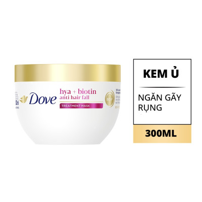 Kem Ủ Tóc Dove Ngăn Gãy Rụng Hya + Biotin Anti Hair Fall Treatment Mask 300ml