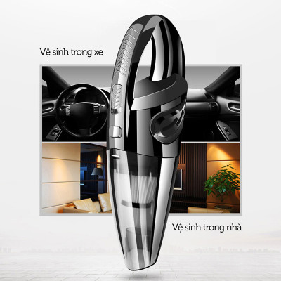 Máy hút bụi cầm tay không dây loại sạc pin dùng cho gia đình XC628 - lực hút 3200kpa - dung lượng 2200mAh - có thể hút bụi khô và nước - màu xám đen - Hàng Chính Hãng