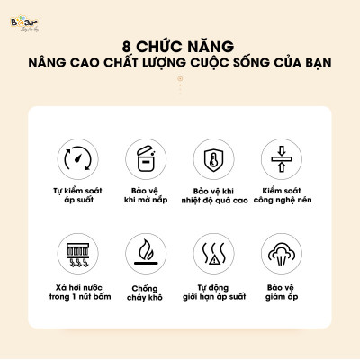 CHÍNH HÃNG BEAR VIỆT NAM  Nồi áp suất Bear tiếng Việt 2.5L SB-AS25L