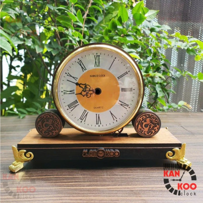 Đồng hồ để bàn KANKOO gỗ, điểm nhạc chuông cổ 3 bài nhạc , phiên bản HOÀI CỔ, bảo hành 24 tháng