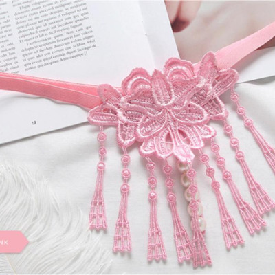 Quần lọt khe đính hạt - hồng