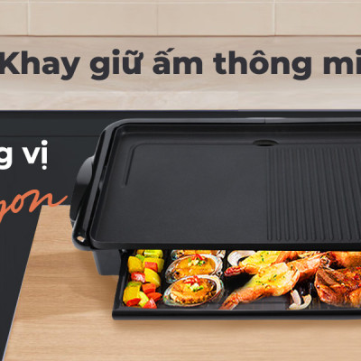 [HỘP QUÀ TẾT] Bếp nướng điện Nagakawa NAG3105 (2000W) - Bảo hành 1 năm - Hàng chính hãng
