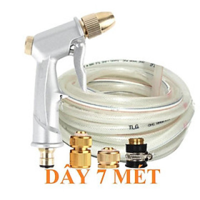 Vòi Xịt Rửa Xe Bộ dây vòi xịt nước rửa xe, tưới cây , tăng áp 3 lần, loại 7m, 10m 206701 đầu đồng, cút đồng
