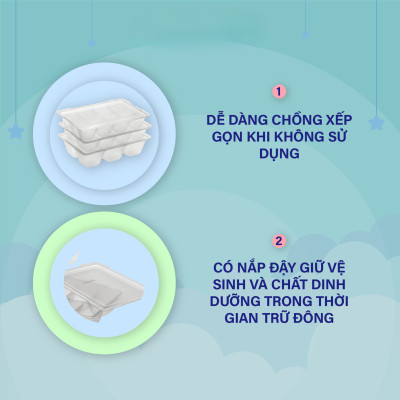 Bộ khay trữ đông thức ăn dặm cho bé baby có nắp đậy 15-25-50ml Richell Nhật