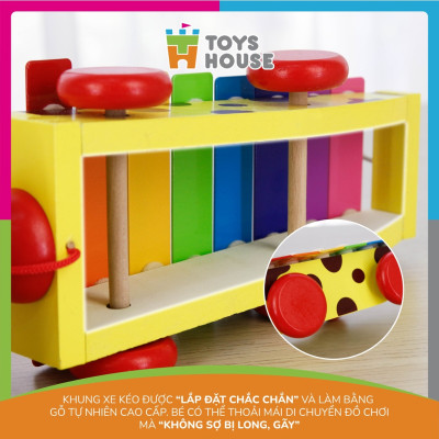Đàn xylophone 8 phím kết hợp xe kéo hình cún tăng khả năng cảm thụ âm nhạc của trẻ Toyshouse 1152