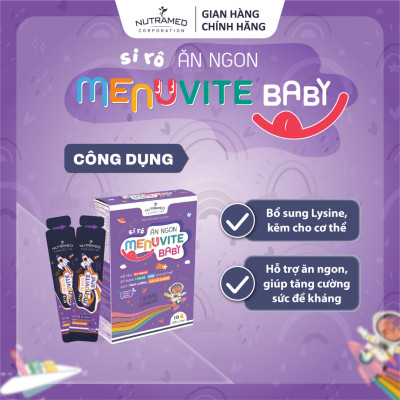 Gói uống Menuvite Baby hỗ trợ giúp bé ăn ngon, tăng cường đề kháng, ngừa bệnh hô hấp (10 gói) - Nutramed