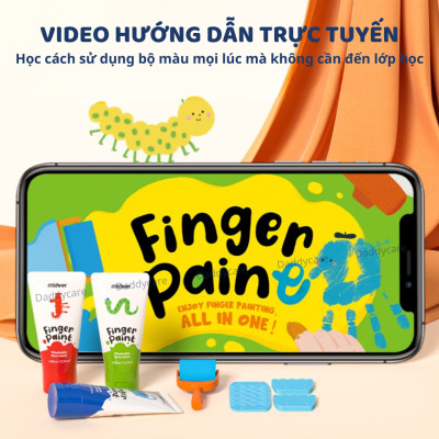 Bộ màu kèm dụng cụ chính hãng Finger Paint Mideer an toàn cho bé