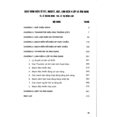 Sách - Giáo Trình Điện Tử FET - MOSFET - IGBT Linh Kiện 4 Lớp Và Ứng Dụng - STK