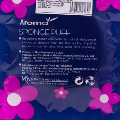 Bông rửa mặt bọt biển massage mặt Aroma tặng kèm móc khoá