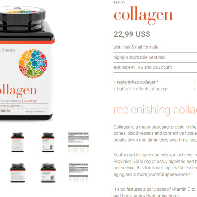Collagen Youtheory Mỹ chứa collagen, vitamin c, biotin…tạo sức khỏe và sắc đẹp từ bên trong cho da, tóc, móng, sụn, gân, dây chằng, khớp - OZ Slim Store