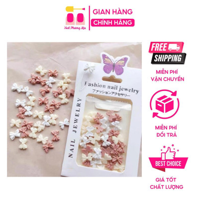 Charm Nơ Nhựa Mix Màu Làm Nail, Chất Liệu Nhựa Cao Cấp, Set Trang Trí Móng Nhiều Màu Sắc Tươi Sáng Dành Cho Thợ Làm Nail Nữ Women