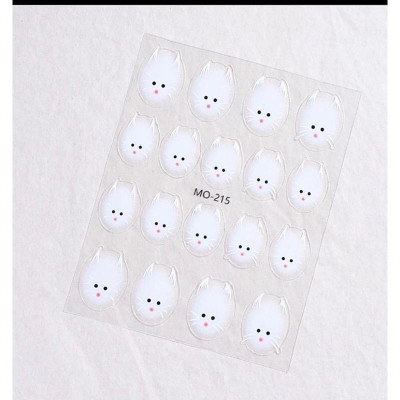 Sticker Con Mèo 5D, Miếng Dán Hình Con Mèo Xinh, Cao Cấp, Trang Trí Móng, Dành Cho Thợ Nail, Làm Nail Đẹp, Siêu Dễ Thương Nữ Sơn Gel