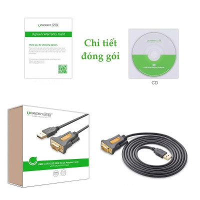 Ugreen UG20222CR104TK 2M Cáp tín hiệu chuyển đổi USB 2.0 sang COM RS232 cao cấp - HÀNG CHÍNH HÃNG