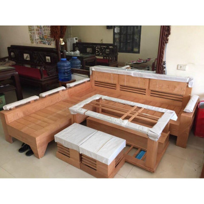 Bộ bàn ghế phòng khách gỗ sồi giá thật
