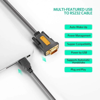 Ugreen UG20210CR104TK 1M Cáp tín hiệu chuyển đổi USB 2.0 sang COM RS232 cao cấp - HÀNG CHÍNH HÃNG