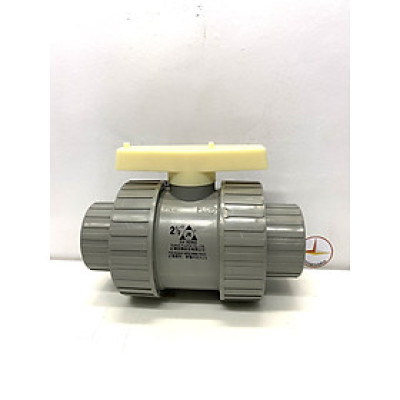 Van hai (2) đầu rắc co 75 nhựa PVC Jiarong _ UB025