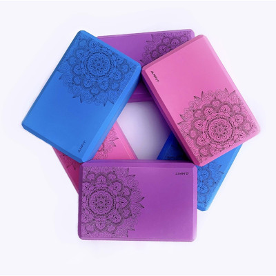 Gạch Gối Tập Yoga Eva Nặng 300g In Hoa Mandala Độ Cứng Cao Không Lún- Yoga Blocks