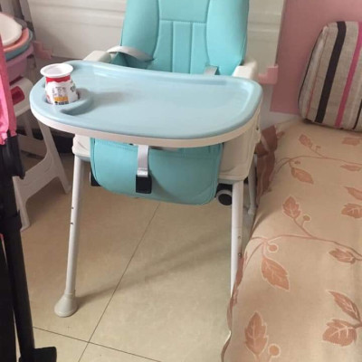 Ghế ăn dặm Đa năng cho Bé với 07 tính năng- 03 chế độ mang lại sự khác biệt, CÓ ĐỆM VÀ BÁNH XE- Màu Xanh dương