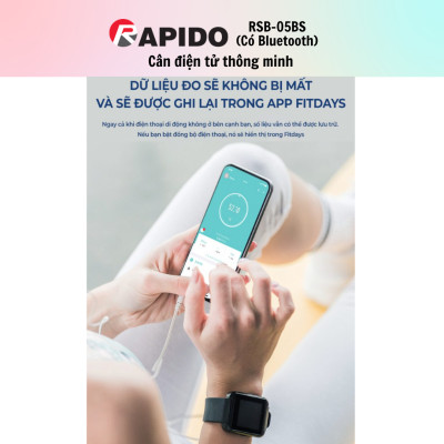 Cân sức khỏe Rapido RSB05-BS - Hàng chính hãng - Bảo Hành 12 Tháng
