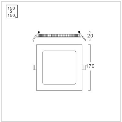 ĐÈN LED ÂM TRẦN VUÔNG LUMAX#RSPL150/W-12W, XX THÁI LAN, 30.000 GIỜ