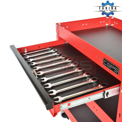 Xe đẩy CSPS 3 ngăn 01 hộc kéo - 71cm màu đỏ