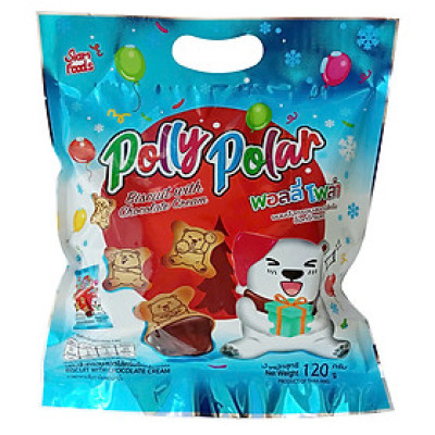 Bánh quy Polly Polar nhân kem sô cô la 120g